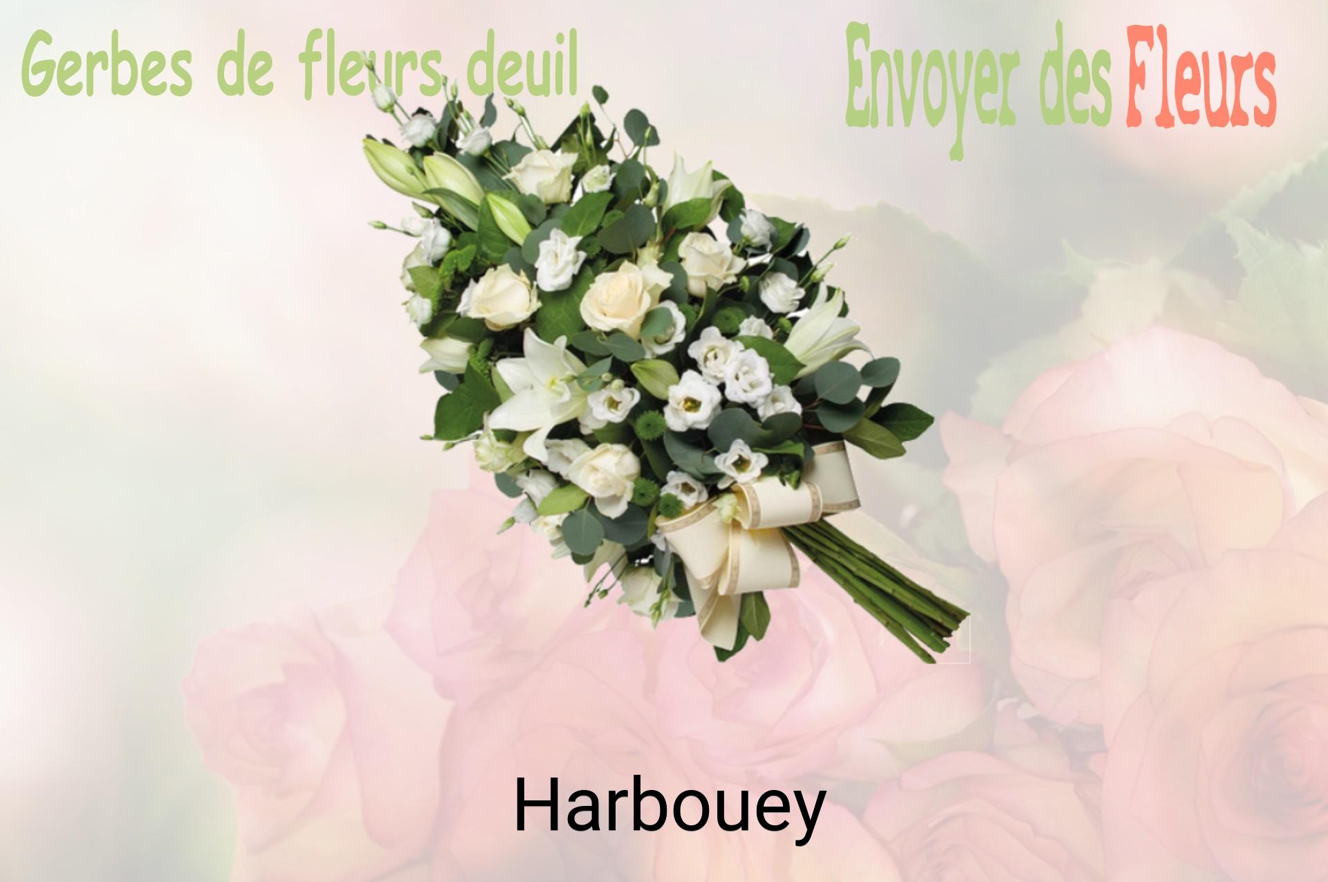 Gerbe de fleurs de deuil livrée à Harbouey